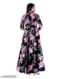 Women's printed rayon three-quarter sleeve dress, vibrant Indian design, M (38in bust), L (40in bust), XL (42in bust), XXL (44in bust)