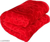 Red trendy floral embossed microfiber blanket, super soft and heavy for winter bed use