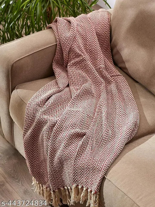 Lavender 50x60 Stitch Weave Cotton throw blanket - soft, plush, warm & cozy