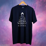 Trendy printed men's cotton t-shirt, regular fit, short sleeves, sizes S-XL, premium white