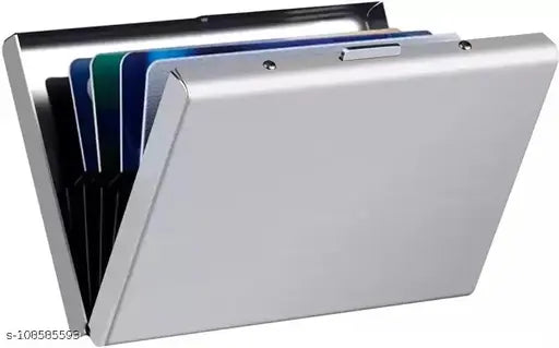 Metal waterproof executive wallet, solid construction, 5 compartments, fits 6 cards, slim and portable, classic design, made in India