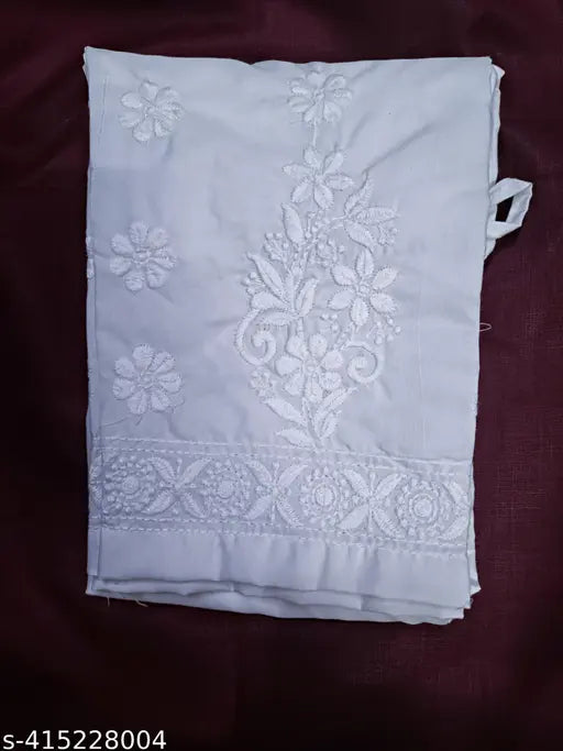 White chikankari cotton traditional women's garment