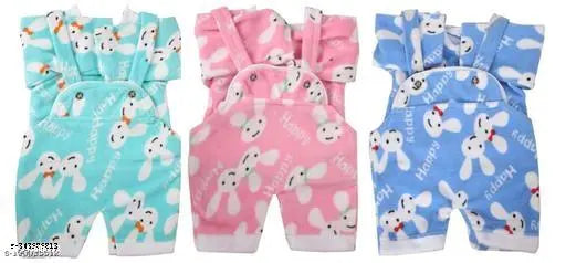 (3-pcs Combo) Kids Cloth Set Winter warm Dungaree Wool Dress Warm Dress Winter Dress Winter Suit