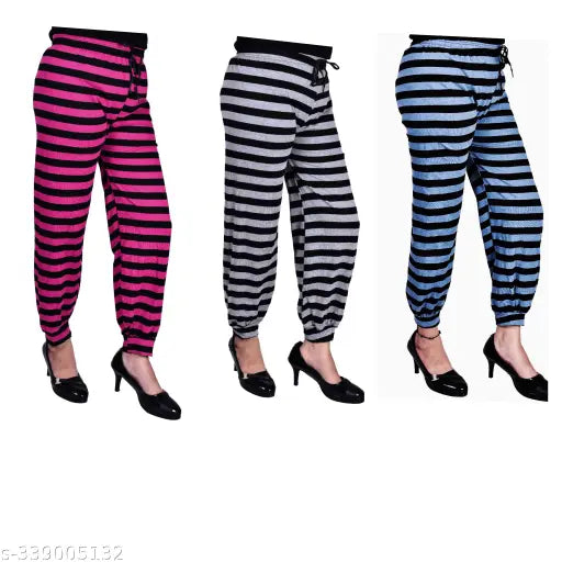 Pink and blue striped pants