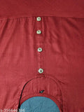 Maroon cotton flared kurti