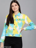 Tye-dye hit twill cotton jacket, colorblocked long sleeves for men or women, vibrant style on mannequin