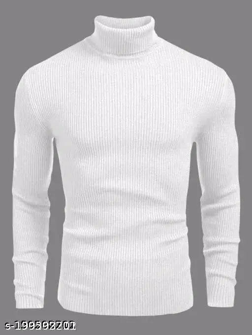 Premium cotton blend striped high neck sweatshirt for men, ideal for winter layering or casual daily wear, made in India