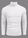 Premium cotton blend striped high neck sweatshirt for men, ideal for winter layering or casual daily wear, made in India