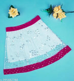 Gorgeous art silk & net embroidered lehenga gown for Kids, featuring sleeveless design in various colors. Indian-origin party wear for 6-24 months