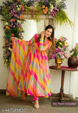 Colorblocked Georgette long-sleeved gown, elegant design in multiple colors, available in sizes S-XXL. Indian origin, order now at low prices