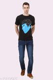 Cotton short sleeve men's t-shirt, standard fit in various sizes, made in India