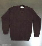 Wool Coffee School Sweater, solid pattern for kids aged 3-10 years, made in India
