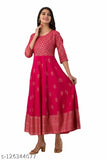 Rayon Anarkali gown with printed combo, three-quarter sleeves, S to XXL sizes available, on model