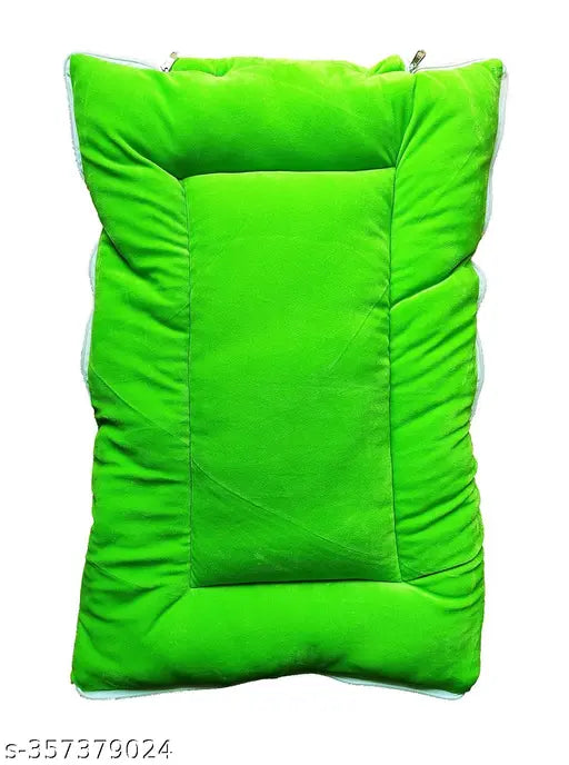 Velvet unisex baby sleeping bag with embroidered net, suitable for newborn to 9 months, Indian cotton bassinet for co-sleeping or carrying