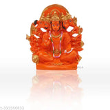 Orange resin Panchmukhi Hanuman statue, ideal for Car, Home, Office or Temple decor. Balaji Bajrangbali idol, 6-inch tall." (108 characters)