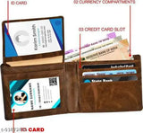 Brown PU mini wallet, 8 card slots, premium artificial leather Fancy Craft men's accessory