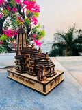 EliteTouch Handmade Wooden Shri Ram mandir, small size, solid wood, home temple, Hindu deity Ram symbol, wooden Ram Mandir, Ayodhya, RamRama