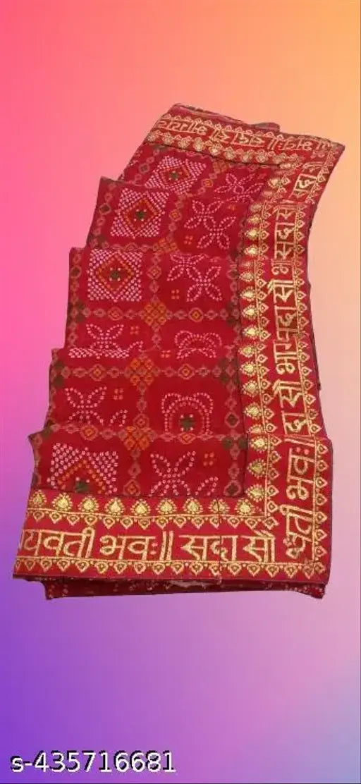 Womens Indian Bandhani Patola print saree, unstitched blouse piece, festive collection, wedding wear