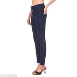Dark blue denim women's pants