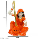 Polyresin Indian Meera bai statue, intricately detailed god idol for home decor, 10cm x 15cm x 10cm