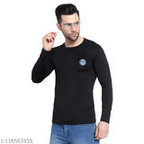 Black lycra long-sleeve dry fit t-shirt with printed pattern, suitable for sports and gym activities or casual wear. Fast-dry technology keeps you cool and wicks moisture away. Made in India (Indian sizes)
