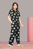 Premium quality printed pyjama set for women, featuring top & shorts in polycotton fabric. Loose fit for ultimate comfort during sleep. Made in India