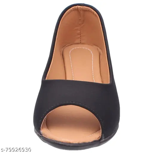 Synthetic wedge heel bellies by Footshez for women and girls - contemporary design with closed back, perfect fit straps, suitable for casual dresses, size options IND-3 to IND-8, made in India