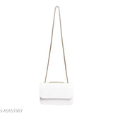 White slingbag for women with large strap and zip closure, suitable for college students and formal wear