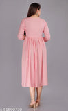 Pink satin dress, buttoned front, long sleeves