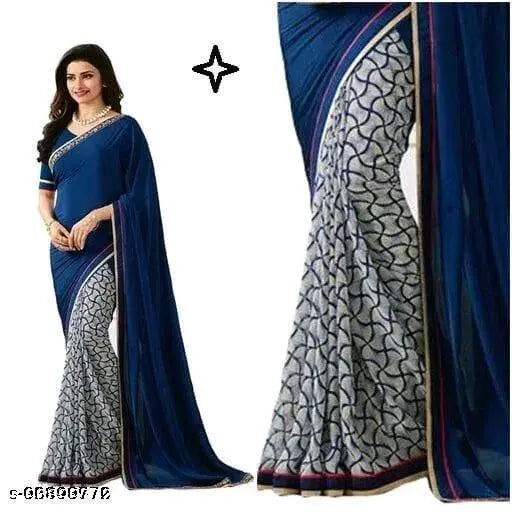 Georgette saree with floral print, daily wear style