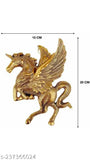 Metal flying horse statue, decorative showpiece for home, temple, office (L-B-H-15x2x19), handcrafted in India