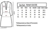 Art Silk Embroidered Kurta, three-quarter sleeves, Indian women's fashion on mannequin