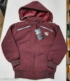Maroon children's special jacket with drawstring hood