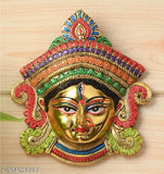 Gold-finished Maa Durga wall hanging for home decor & Diwali gifting (16.5cm x 4cm)