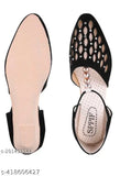 Embellished velvet open-toe flats for girls, India-sized 4 to 8 in closed back design
