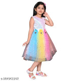 Pink net frock for cute, elegant kids, embellished party wear