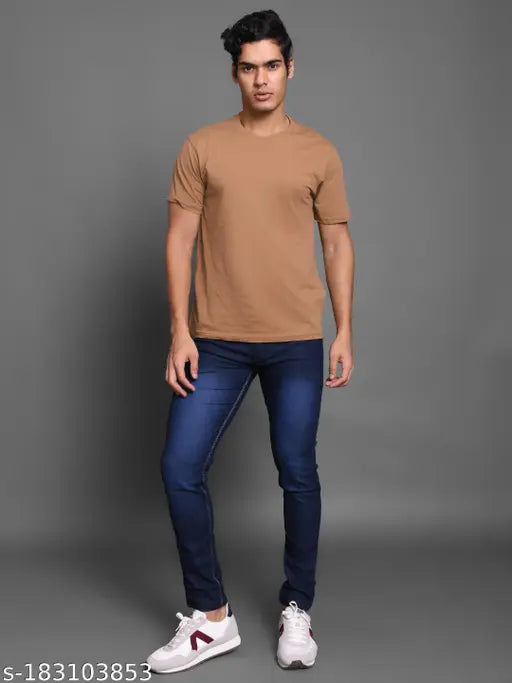 Denim dyed/washed men's jeans, crafted from cotton for comfort and fashion. L,Zard regular fit, mid rise, size 28-42 inches. Indian origin
