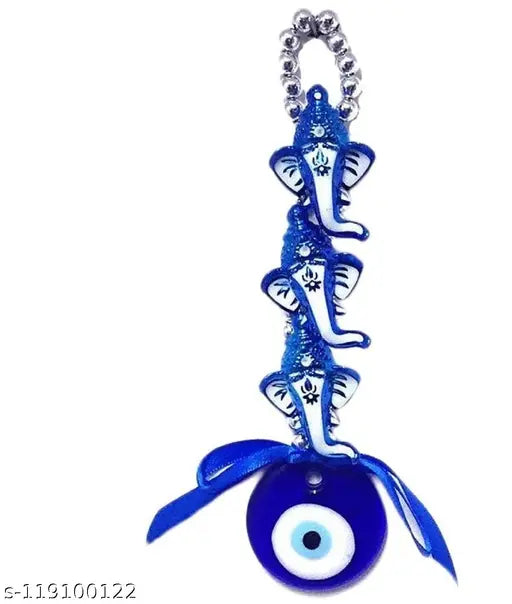 Glass Ganesh ji evil eye, Feng Shui protection showpiece from India