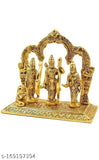 Metal Ram Darbar Murti with Ram, Lakshman, Sita, and Hanuman for home & office decor (22*12*20 cm) - Beautiful Indian handcrafted religious showpiece enhancing wealth, health, peace, and happiness