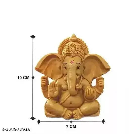 Resin Ganesha idol for home temple, office decor, or car dashboard - Indian Ganpati Bappa figurine