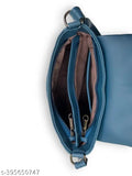 Slender NADORA Lifestyle sling bag with brown strap and open top, revealing blue fabric lining