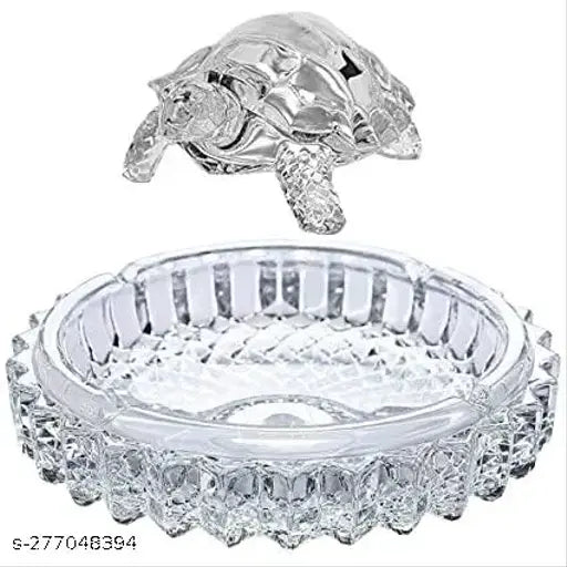 Crystal Tortoise/Turtle for home decor, enhances career and education luck, 12cm L x 10cm W x 10cm H, India-made