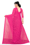 Alluring net saree with matching running blouse, self-design from Aagyeyi, Indian origin