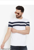 Colorblocked cotton men's half sleeved t-shirt. Indian-made fashion apparel