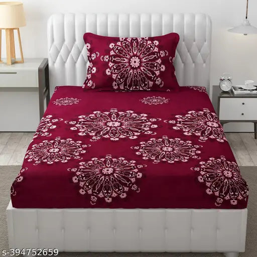 Floral multi microfiber cotton sheets, Vardaan brand, fitted for single bed (4.8ft x 7.3ft), ideal for summer, gifting occasions