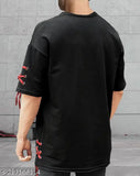 Eyebogler Men'S Round Black Cotton Blend Tshirts