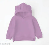 fashionable solid fleece full sleeve cotton hoodies for kids, warm winter wear with ear flaps and funny caps, available in multiple sizes from 1-12 years