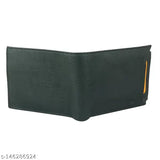 Solid faux leather bi-fold wallet, ideal for men's daily use. Two compartments, free size (11x9cm), perfect gift for friends or family