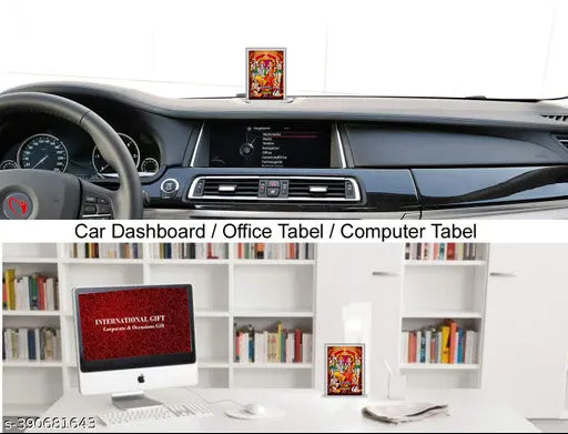 Multicolor acrylic Ram Darbar idol for car dashboard decoration, suitable for home, office, study table, or gifting. Divine look with attractive design and excellent engraving cuts