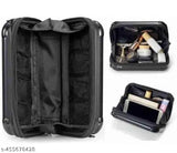 Black mesh, clear plastic, black zippered makeup bag